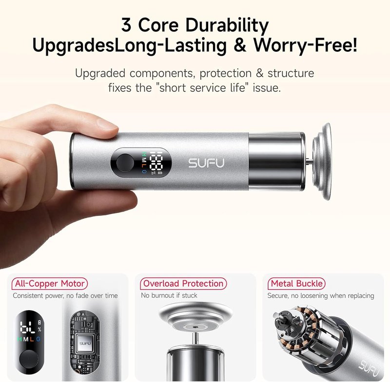 Electric Foot Callus Remover - 2 in 1 USB Rechargeable Foot File with Digital Display | Cordless Aluminum Pedicure Tool in Silver