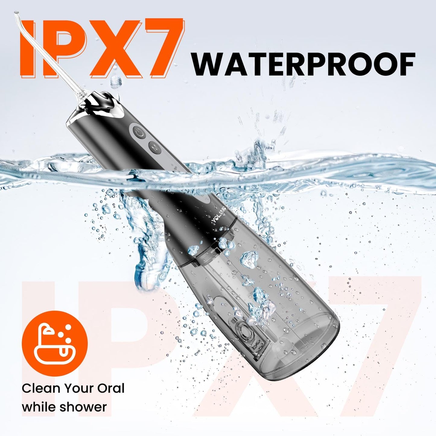 Water Dental Flosser Pick for Teeth - 300ML Portable Cordless Oral Irrigator, Rechargeable Irrigation Cleaner Professional Electric Flossing Machine for Teeth Cleaning Power Flosser Travel (Black)