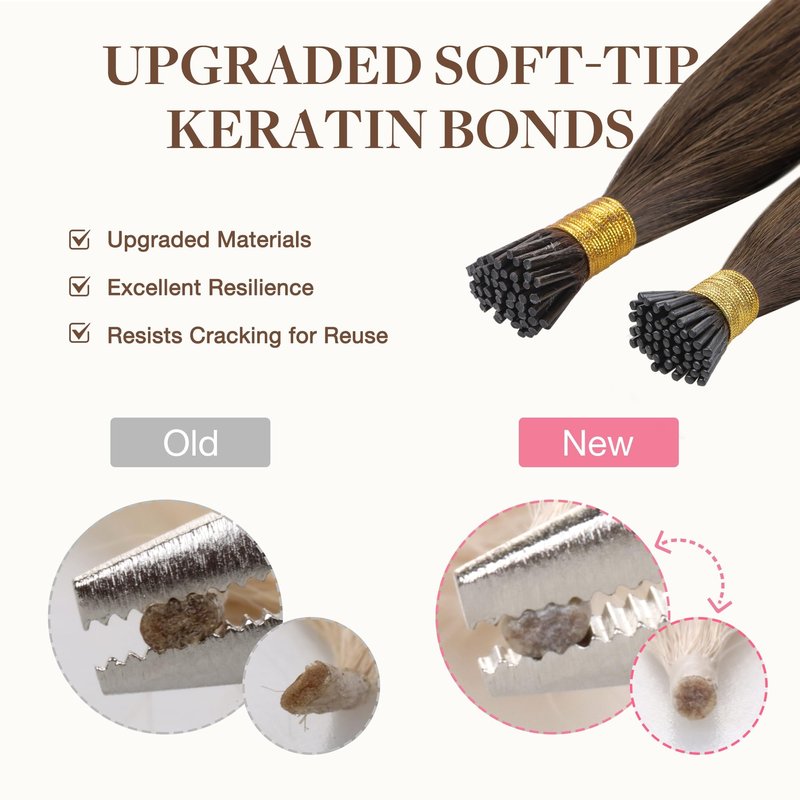 GOO GOO I Tip Hair Extensions Real Human Hair, 14inch 50g 100S, Cold Fusion I Tip Hair Extensions, Invisible Remy Hair Extension, 1 Jet black