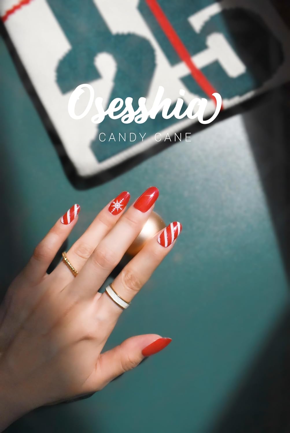 Semi Cured Gel Nail Strip Starter Kit - 60 Nail Stickers, UV Lamp & Tools for Salon Quality Christmas Nails