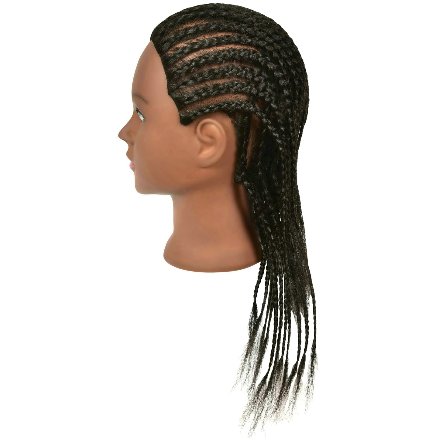QACIEH Afro Kinky Curly 100% Real Human Hair Mannequin Head with Stand for Hairdresser Practice Cosmetology Manikin Doll Training Head Braiding Styling Coloring Bleaching Dyeing Cutting Updos Display