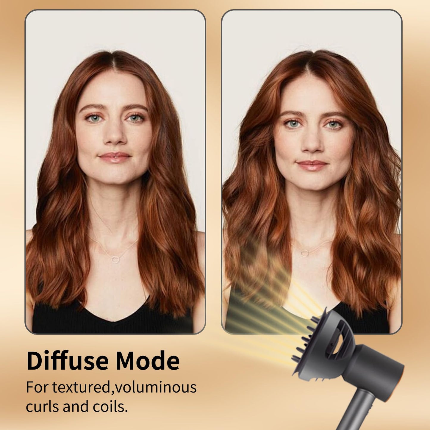 Wave Curl Diffuser Nozzle Attachment for Dyson Supersonic Hair Dryer HD19(Travel) HD01 HD02 HD03 HD04 HD08 HD15, Dome and Diffuse Modes, Fast Drying Wave Curly Thick, Enhanced Curl Definition, Grey