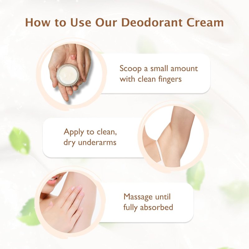 Natural Deodorant Cream for Women & Men - Organic, Aluminum-Free, Vegan | Coconut Scent, Baking Soda Free
