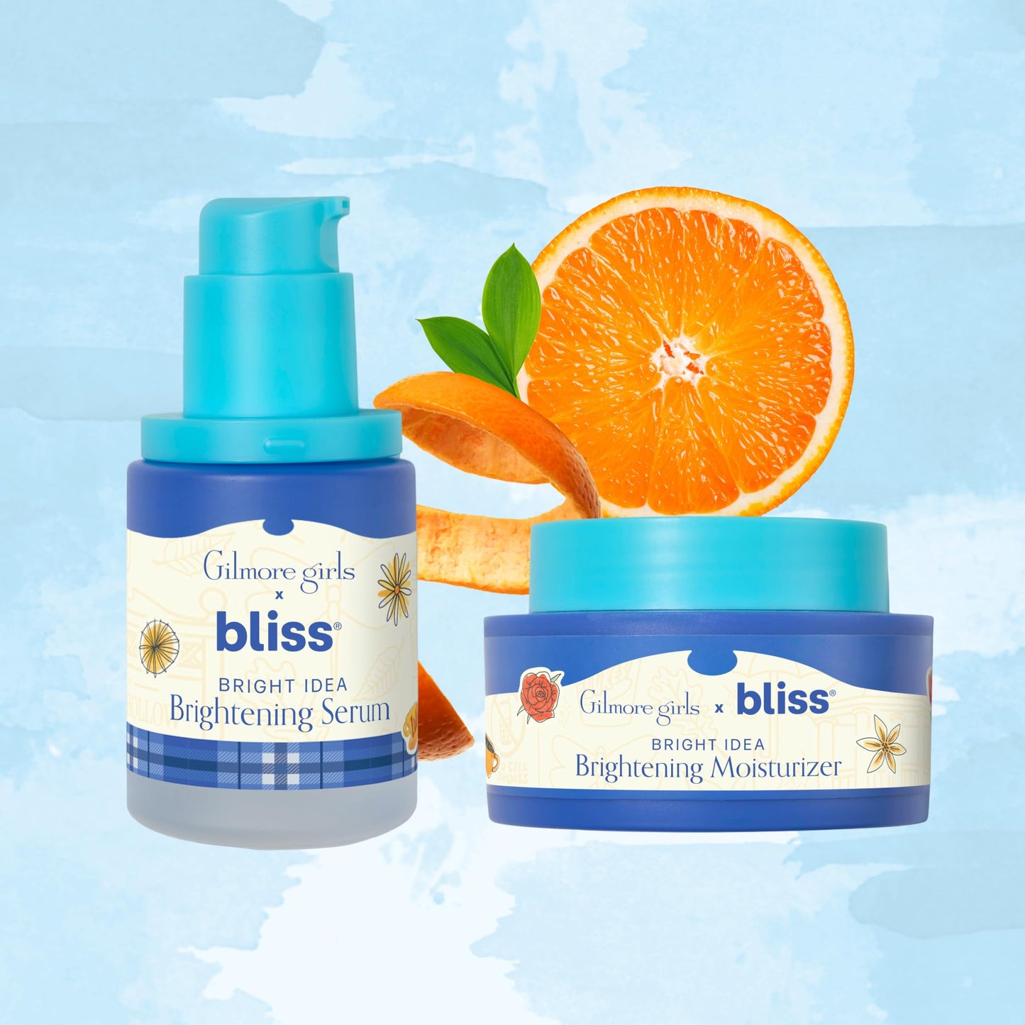 Gilmore Girls x Bliss Bright Idea Vitamin C Skincare Duo with Brightening Serum for Dark Spots and Brightening Plumping Daily Moisturizer