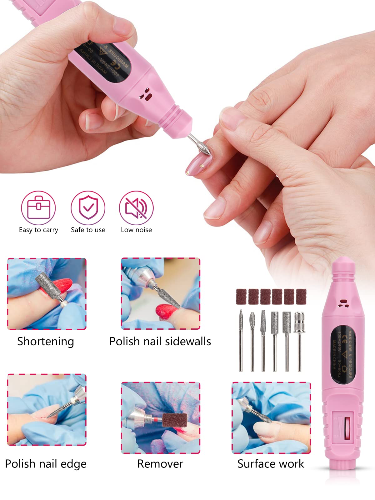 42 Colors Acrylic Nails Kits with Drill and UV Light- Acrylic Nail Powder Glitter and Monomer Liquid Kit with Nail Storage Bag, 5PCS Practice Finger