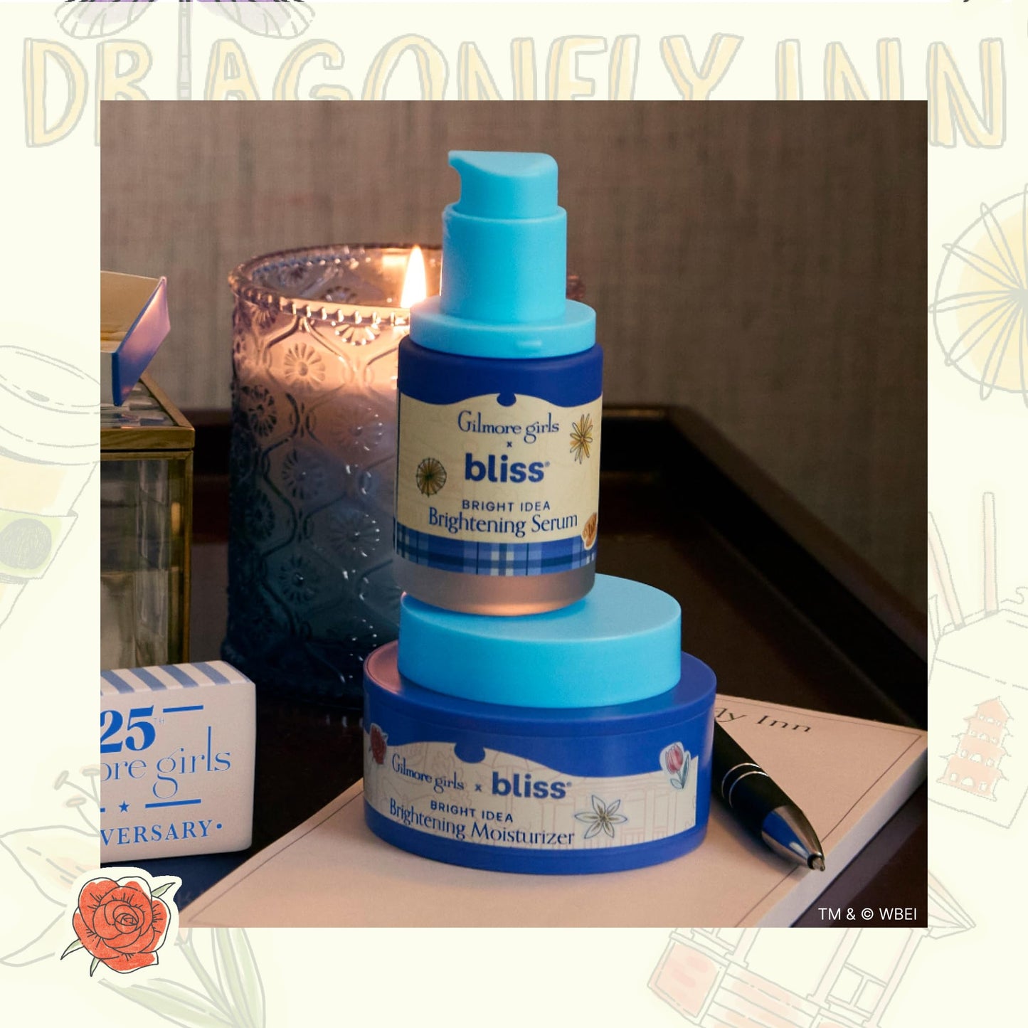Gilmore Girls x Bliss Bright Idea Vitamin C Skincare Duo with Brightening Serum for Dark Spots and Brightening Plumping Daily Moisturizer