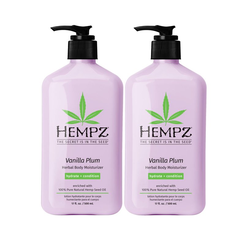 Hempz Limited Edition Vanilla Plum Hydrating Body & Hand Lotion 17 oz (Pack of 2)