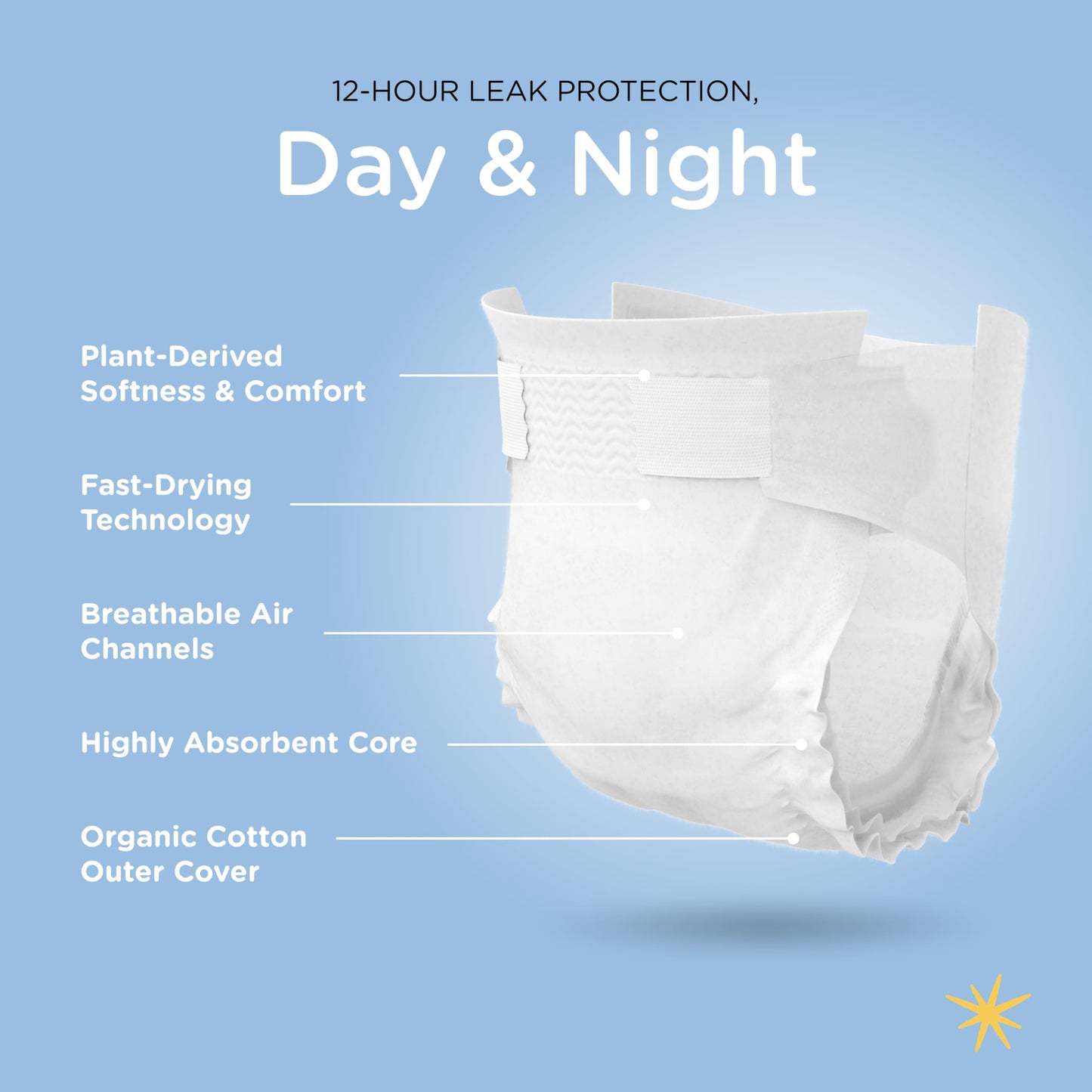 Our Diapers | The First EWG Verified & Microbiome-Friendly Diaper | Size NB (<10 lbs) 32 Count | 12-Hour Leak Protection | Made with Organic Cotton & Plant-Derived Materials | Totally Chlorine Free
