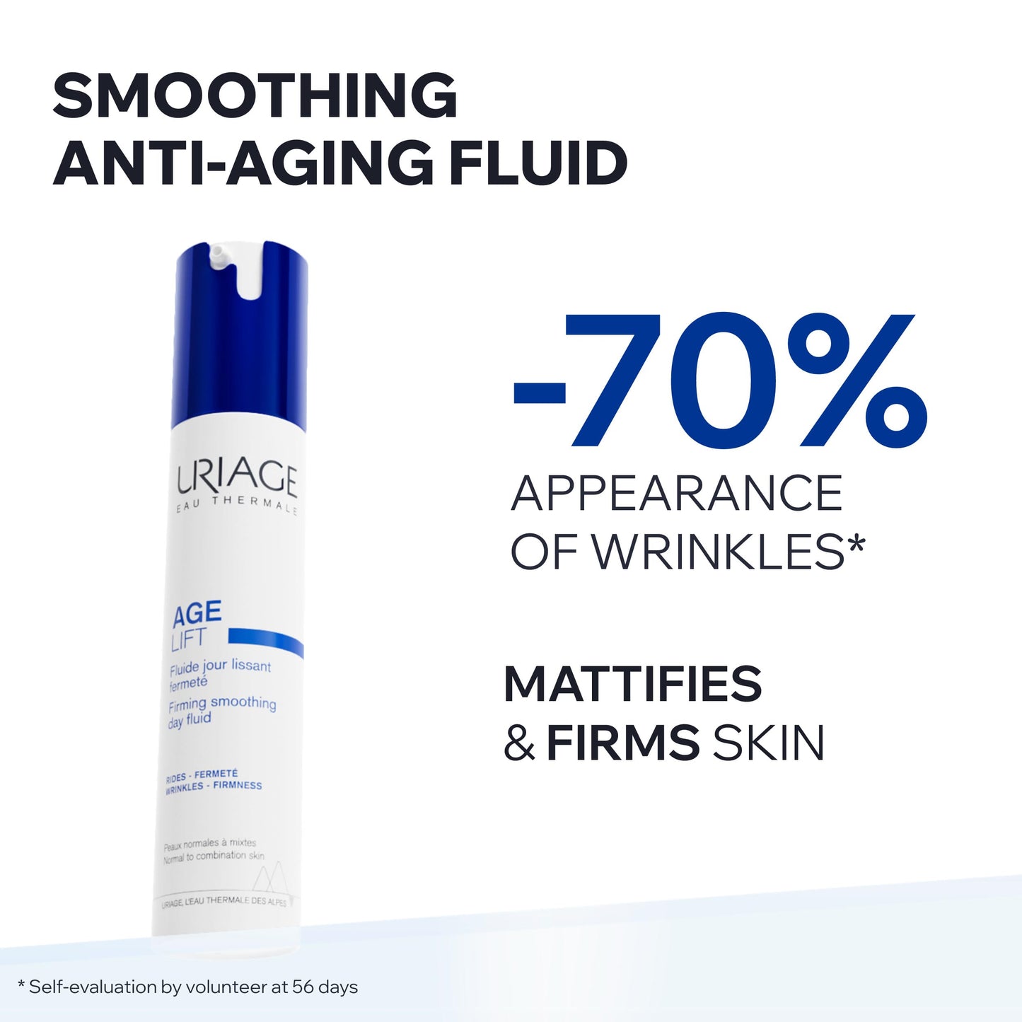 Uriage Age Lift Firming Smoothing Day Fluid, Anti-Aging Fluid with Retinol, Hyaluronic Acid & Rose Fruit Extract that Reduces the Appearance of Fine Lines and Wrinkles