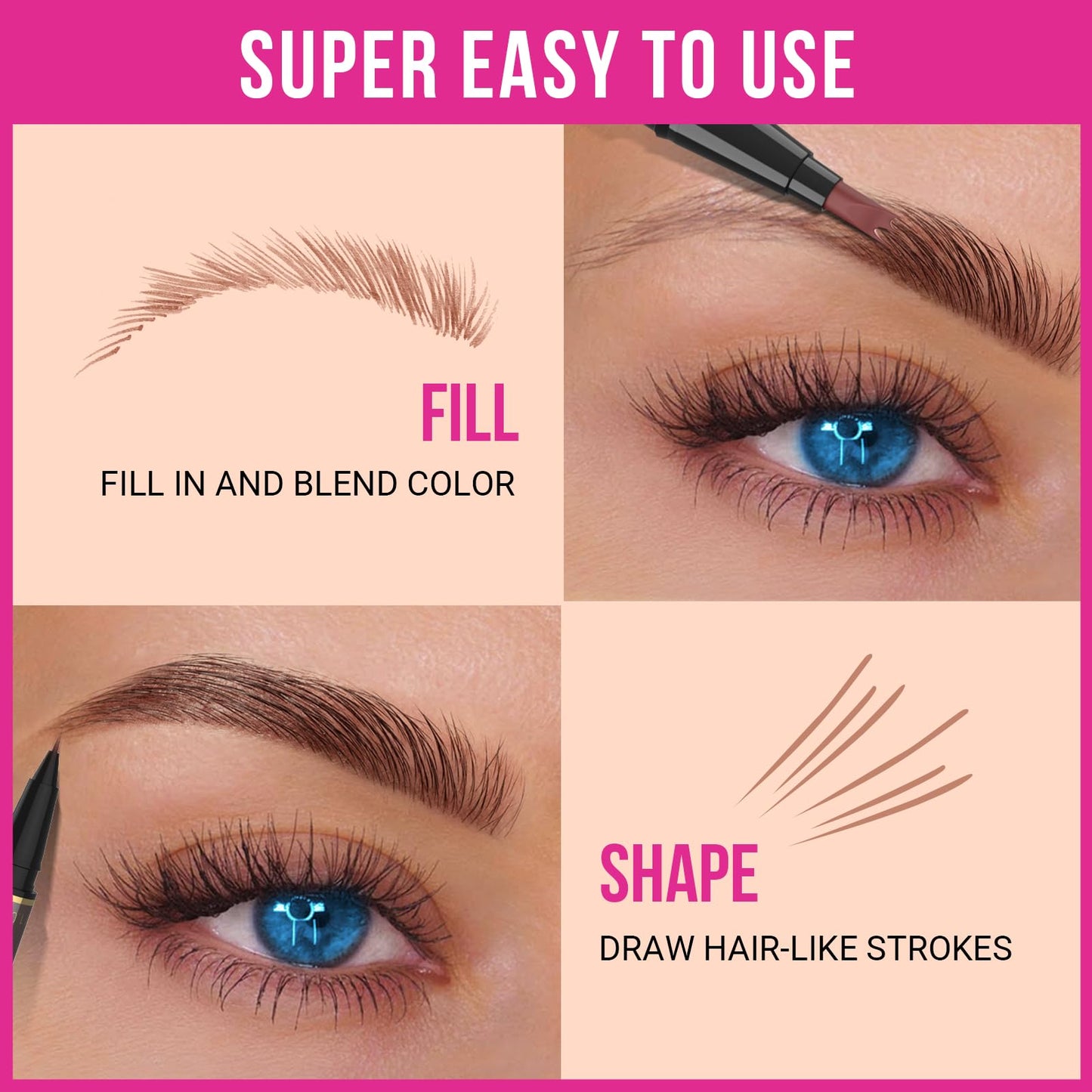 iMethod Dual-Ended Eyebrow Pen for Natural-Looking Brows, Dark Brown