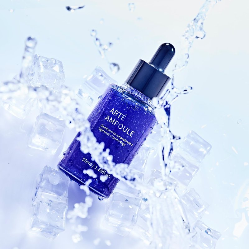DERMA:D Calming Face Serum for Sensitive Skin, Korean Azulene Ampoule with Vitamin C, Soothing Hydration for Redness & Dry Skin, Lightweight Moisture Care 1.69 fl oz