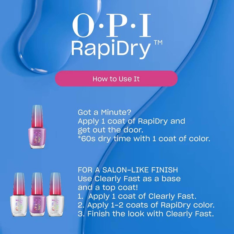 OPI RapiDry Snow Time Like the Present | Semi-Sheer Bright Pearl White Quick Dry Nail Polish | Vegan, Smudge Proof, Fast Drying | Snow Time to Waste | Holiday 2025