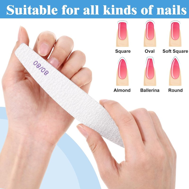 200 Pcs Nail Files - Double-Sided Emery Boards for Acrylic & Gel Nails | Professional Manicure Tools