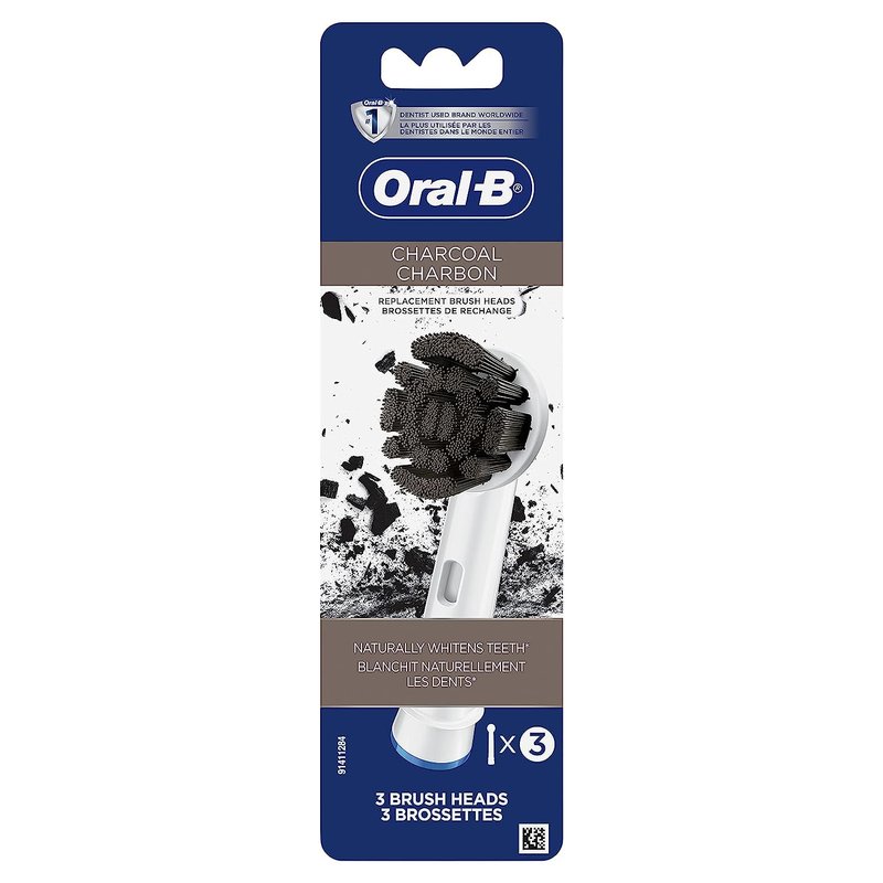 Oral-B Charcoal Electric Toothbrush Replacement Heads - 3 Pack for Deep Cleaning