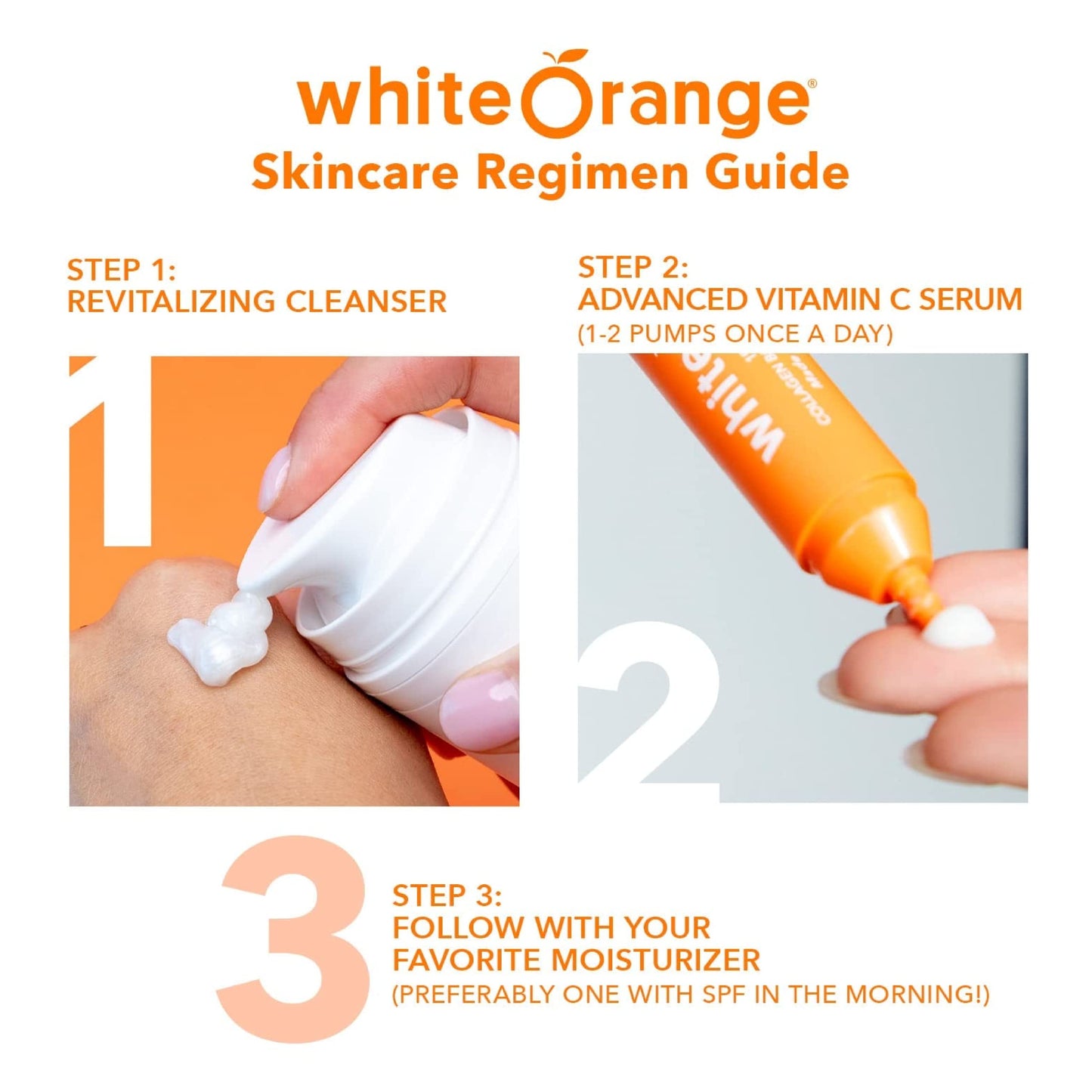 White Orange Revitalizing Cleanser, Ultra Hydrating Facial Cleanser with Hyaluronic Acid and 11 Botanicals including Orange Oil, Sulfate and Paraben-Free