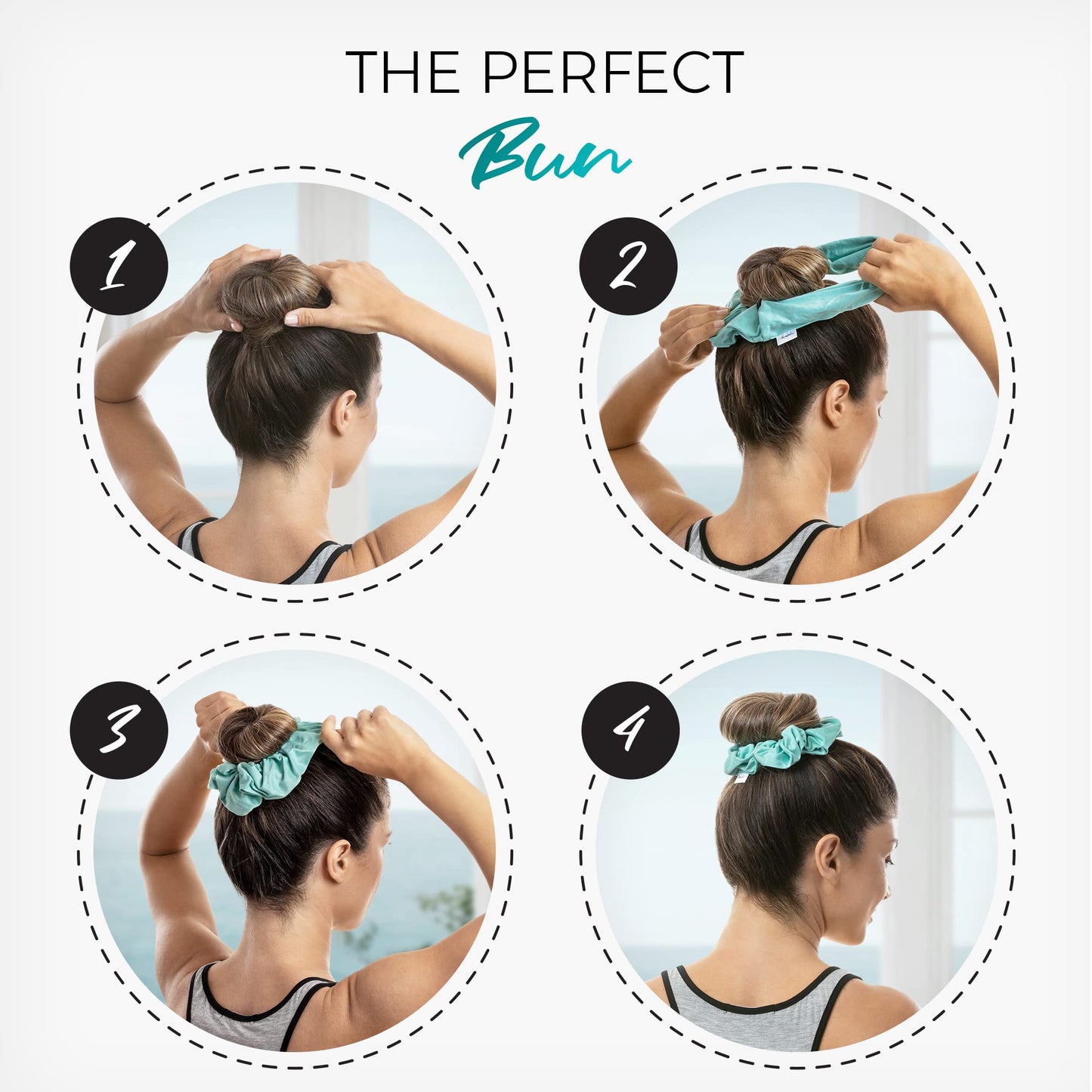 THE PERFECT HAIRCARE Microfiber Hair Towel Wrap + 2 Smooth Large Hair Drying Tie for Wet Hair - Anti-Frizz, Gentle, Absorbent Hair Scrunchies or Face Washing Wristband