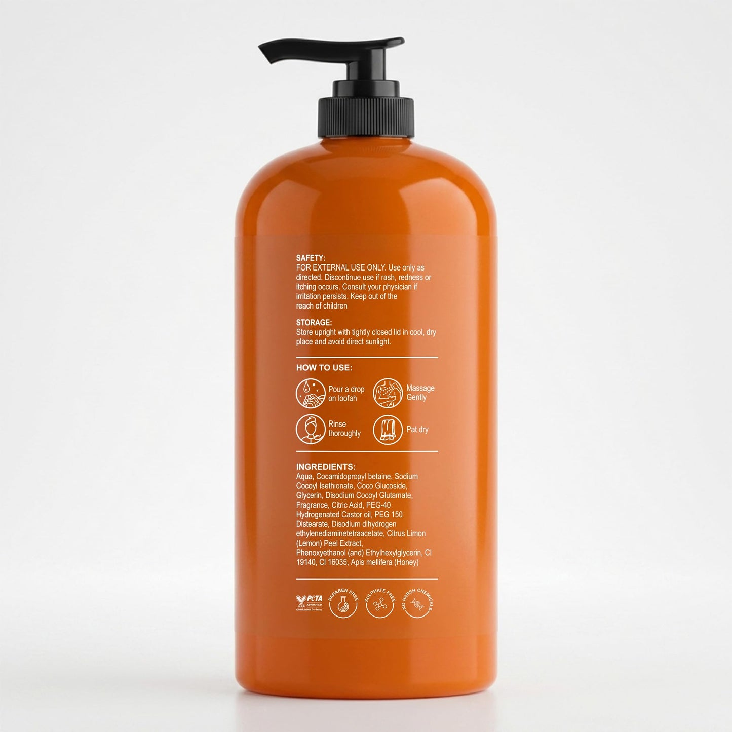 Botanic Hearth Mandarin Orange & Honey Body Wash – Refreshing Shower Gel with Lemon Peel Extract, Brightening & Hydrating Formula, Sulfate & Paraben Free – 16 fl oz