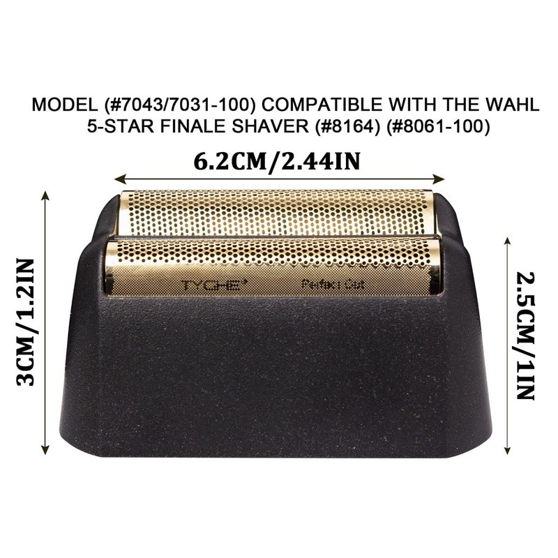 Replacement Foil Professional 5 Star Series Finale Shaver Shaper Super Close and Cutter Bar Assembly Compatible with Wahl Shaver Foil Model 7043-100,7031-100 Replacement Heads(4 Pack Gold)