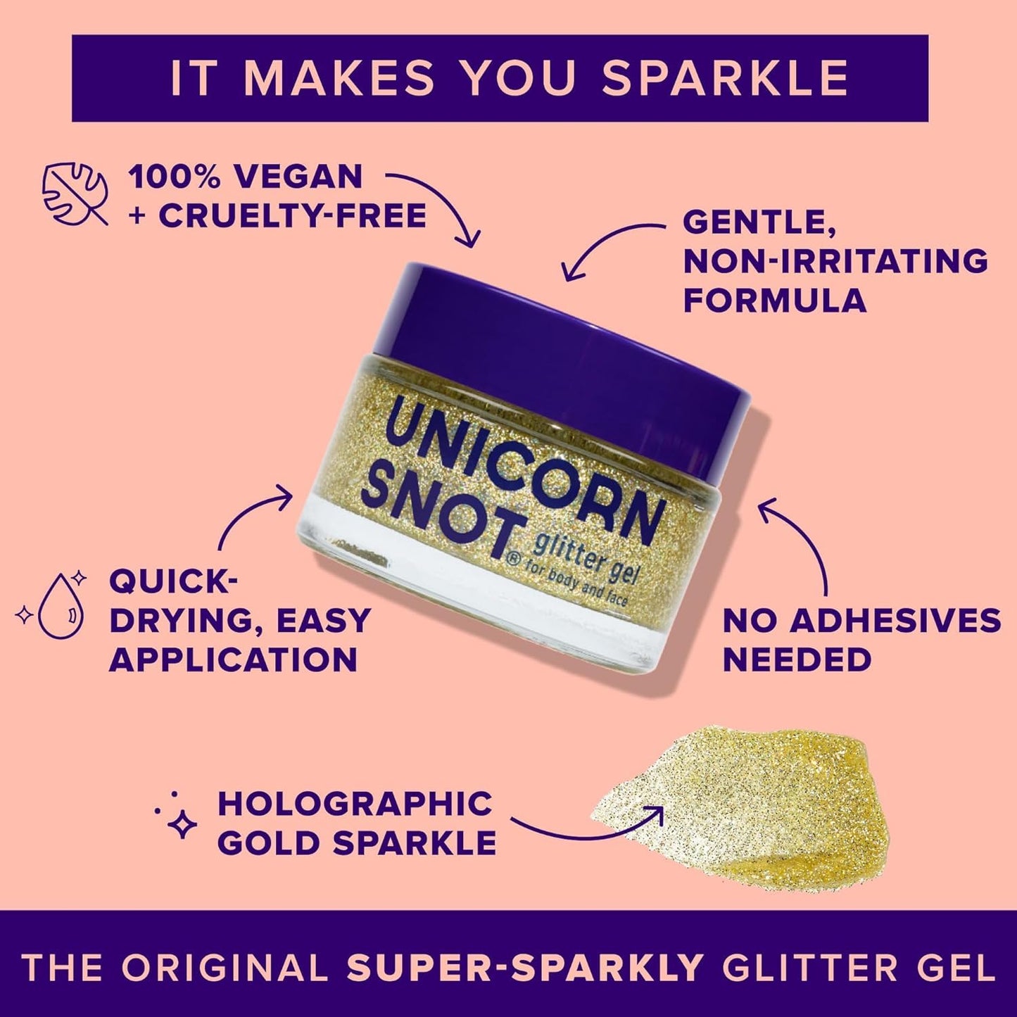 Unicorn Snot Glitter Gel & Liquid Metal Lip Paint Bundle | Festival Makeup, Easy Application & Removal, Bling & Dune