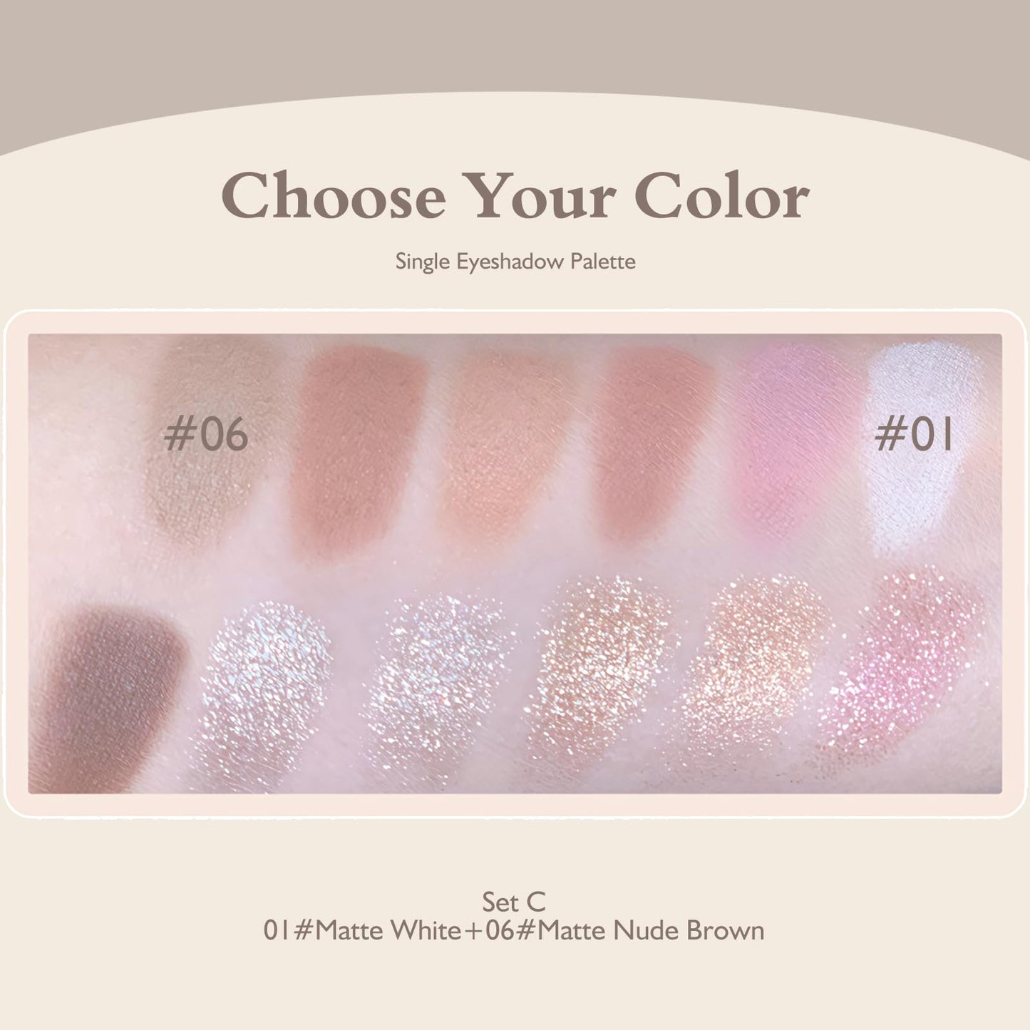 Wugbc Matte Eyeshadow Palette 2 PCS, White Nude Brown Eye Shadow Palettes Nude Neutral Eyeshadow for Women, Smooth Powder Lightweight Blendable sombras para ojos Compact Daily Eyes Makeup, Set C