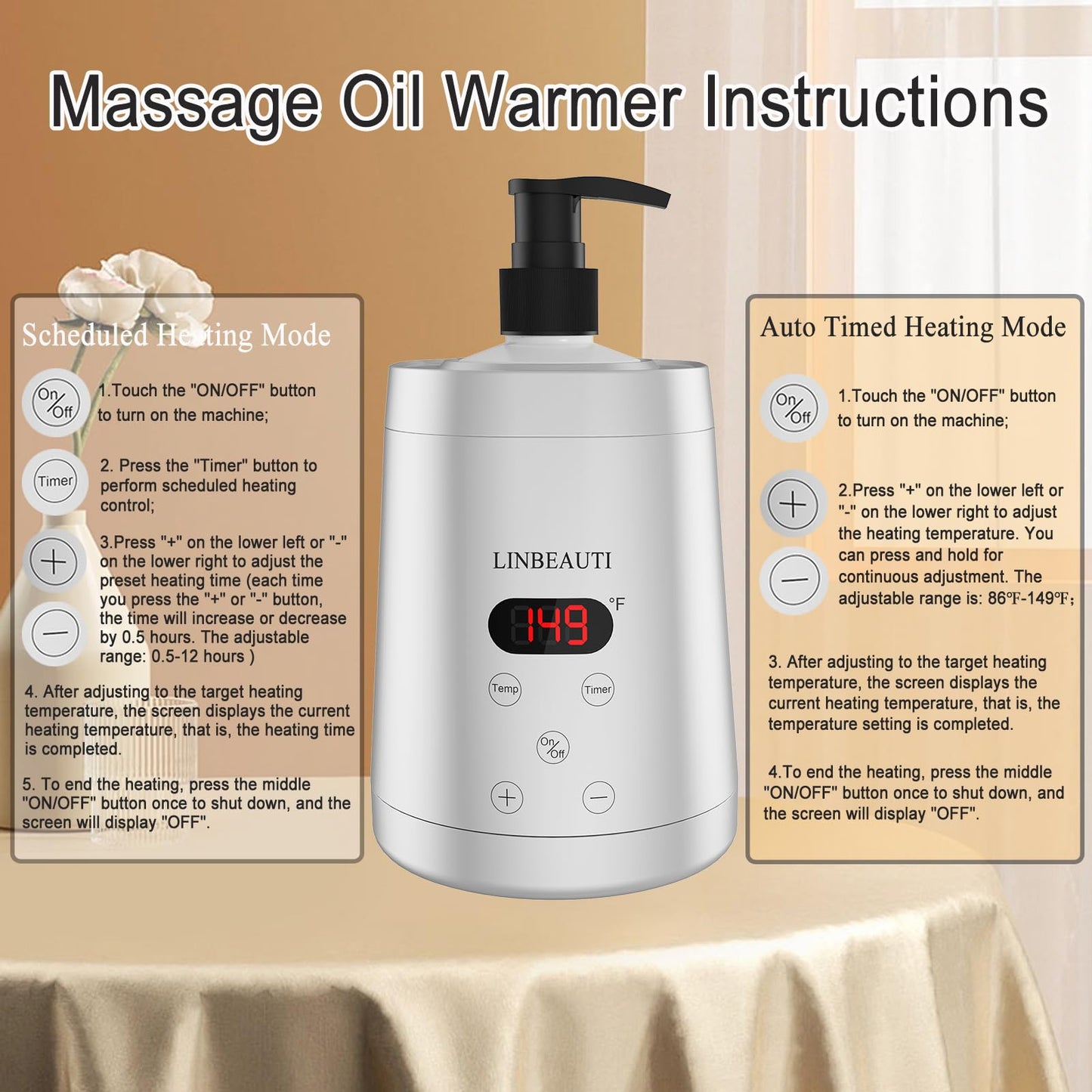 Professional Massage Oil Warmer Bottle Lotion Heater for SPA, Automatic Oil Warmer Heated Essential Lotion Cream with Two Oil Bottle Dispenser for Salon, Barber Shops, Home