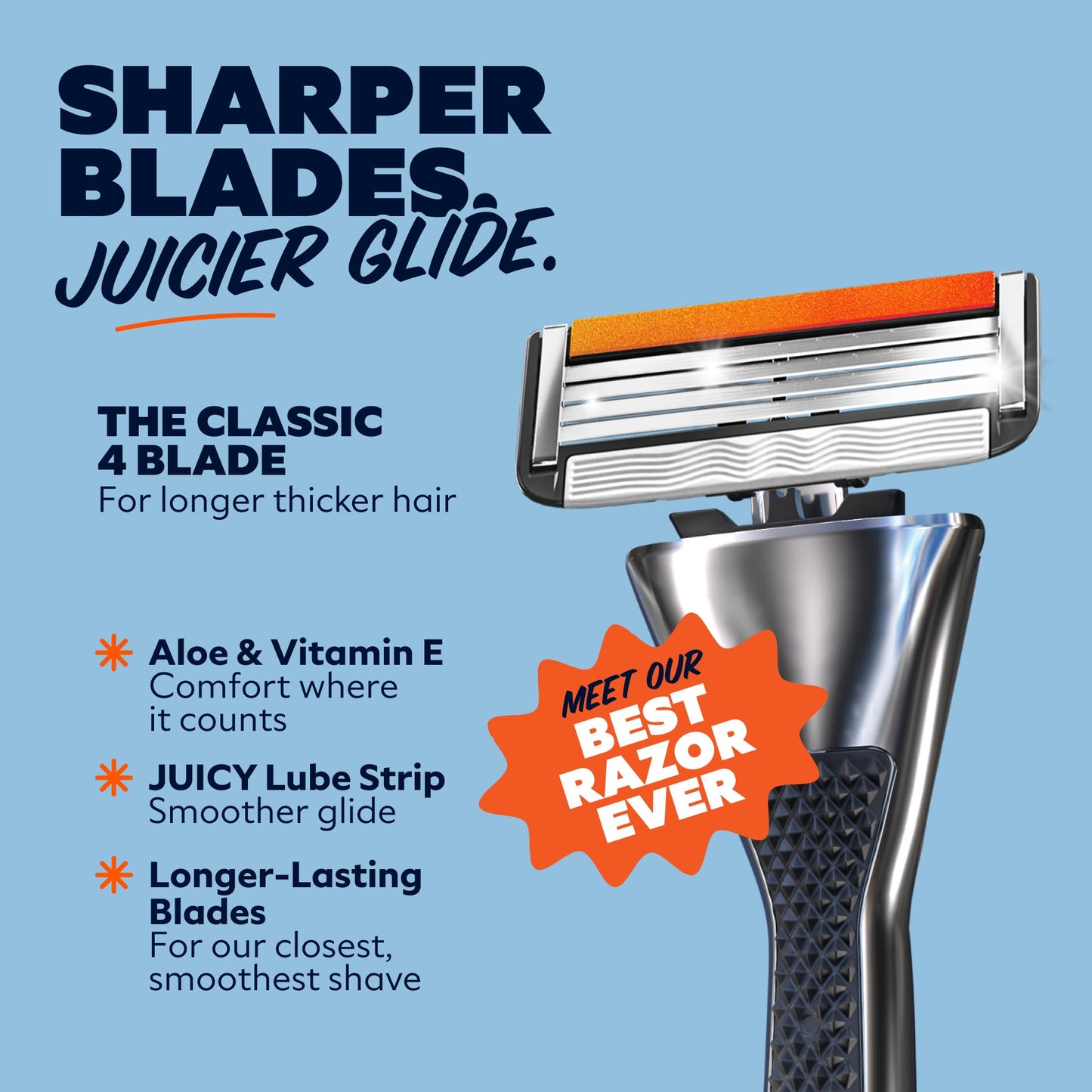 Dollar Shave Club | The Total Package Gift Set | 4 Swift Rinse Refill Cartridges, 1 Heavy Metal Handle, 1 Prep Scrub 3 ounce, 1 Shave Butter 3 ounce, 1 Post Shave Dew 3.4 ounce, Razors for Men