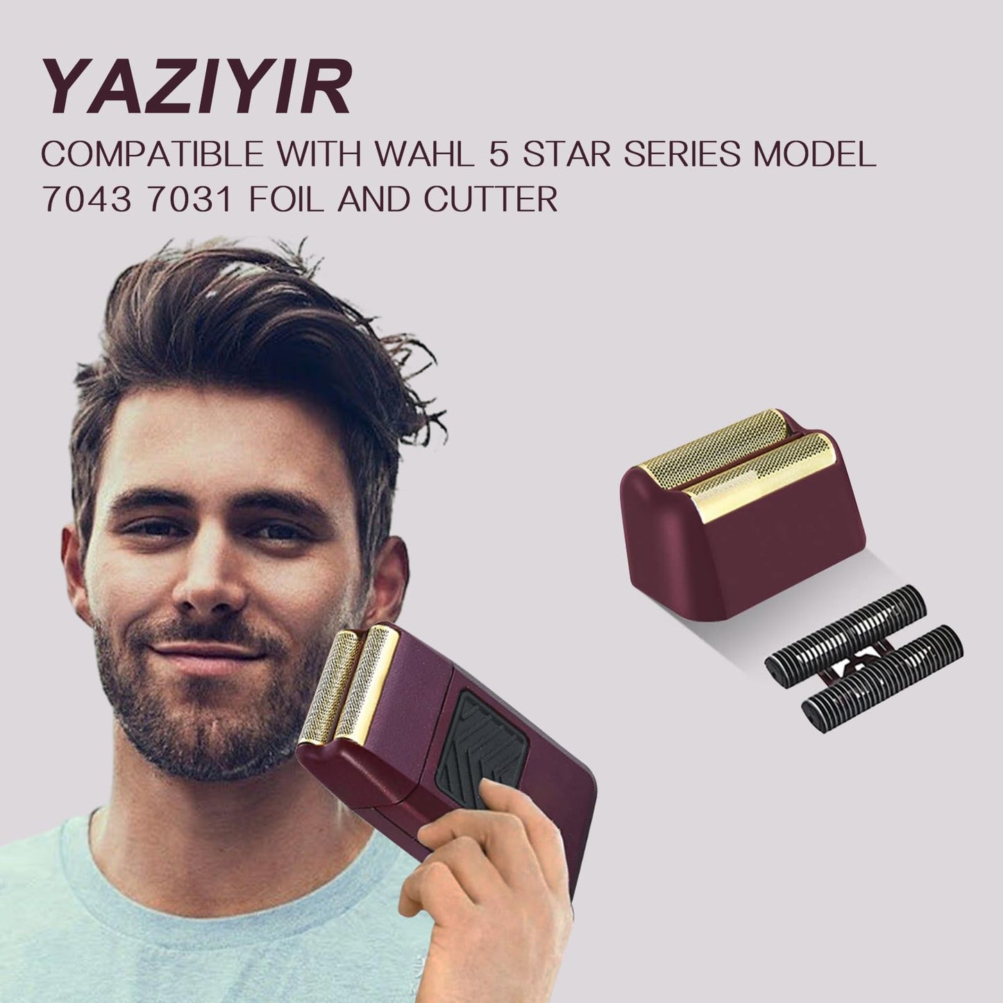 4 Pack Professional 5 Star Series Finale Shaver Replacement Foil and Cutter Bar Assembly Compatible with wahl Shaver Foil 7031-100, 7043-100 Super Close Shaving Replacement Heads