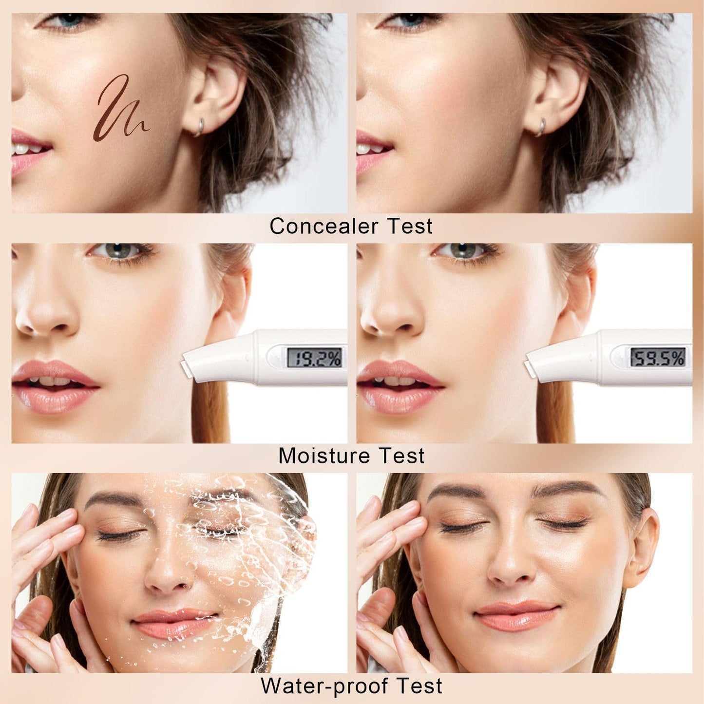 Air Cushion CC Cream Mushroom Head Foundation, Moisturizing BB Cream Concealer, Long-Lasting & Waterproof Makeup Base Primer, Even Skin Tone for All Skin Types (Natural)