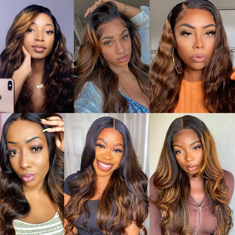 Light Brown Bundles Human Hair Highlight Body Wave Human Hair Bundles P4/30 Chocolate Brown Bundle 14 16 18 Inch Healthy And Soft Brazilian Virgin Remy Hair Extensions For Women