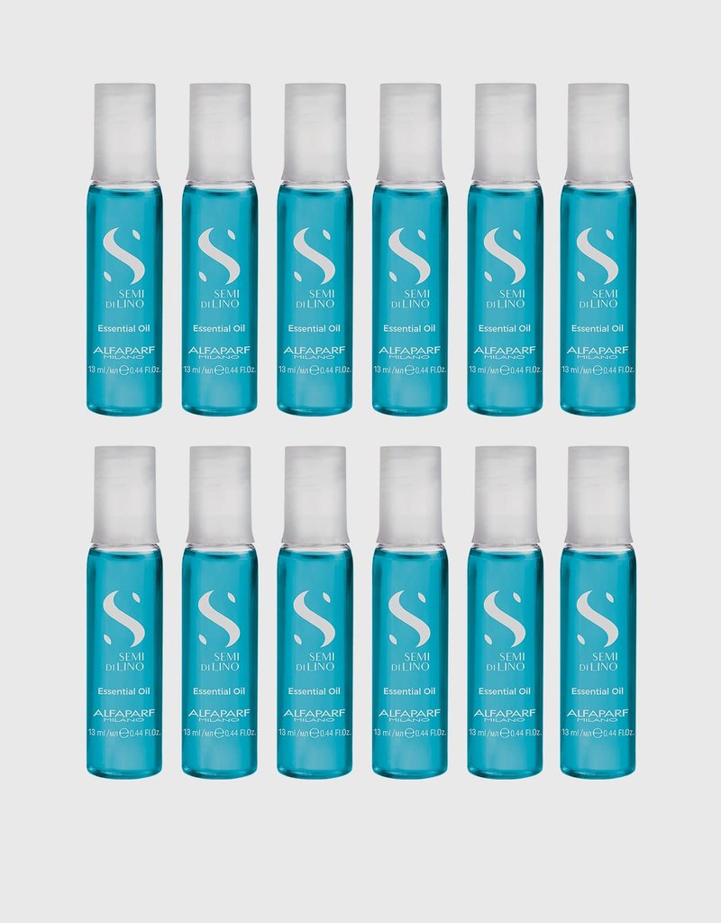 ALFAPARF MILANO Semi Di Lino Sublime Essential Hair Oil Treatment - Lightweight Hair Treatment for Glossy, Shiny Hair - Increase Softness and Luminosity - Color-Safe (12 Vials, 0.44 fl oz Each)