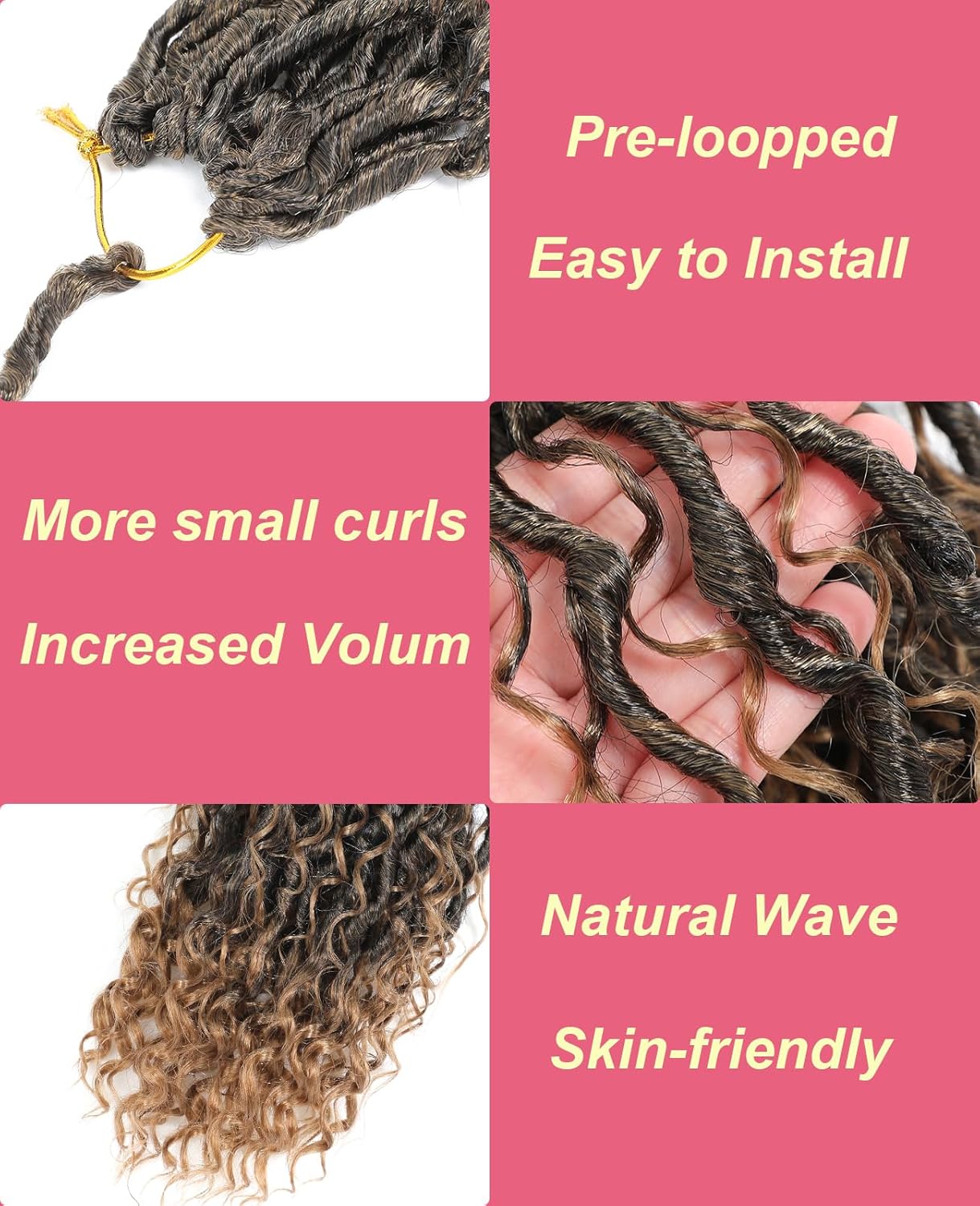 Goddess Locs Crochet Hair - 10 Inch Ombre Blonde Boho Style | Pre-Looped with Curly Ends
