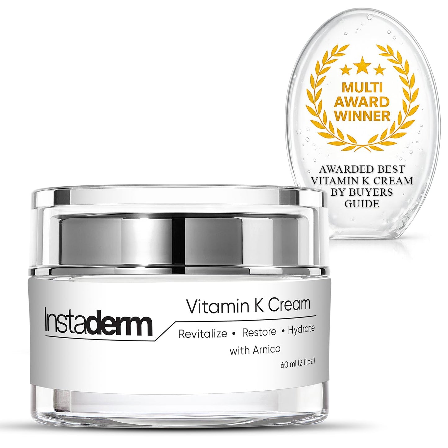 Vitamin K Cream-Revitalizing Formula with Arnica for the Appearance of Brusing, Spider Veins, Broken Capillaries, Uneven Tone & Dark Spot – Under Eye Cream for the Look of Dark Circles & Puffiness