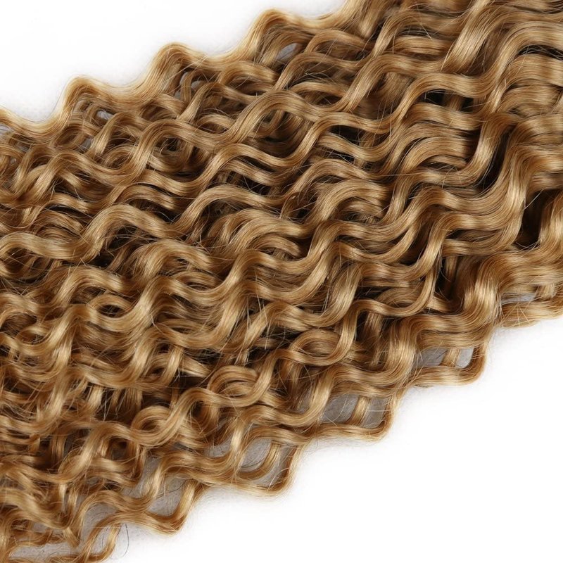 Human Hair Bundles - Honey Blonde Kinky Curly 14 Inch Unprocessed Brazilian Virgin Hair