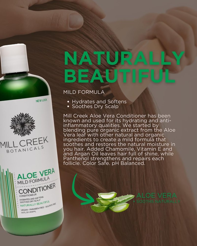 Aloe Vera Shampoo and Conditioner Bundle | Moisturizing Hair Care Set - 14 Oz Each