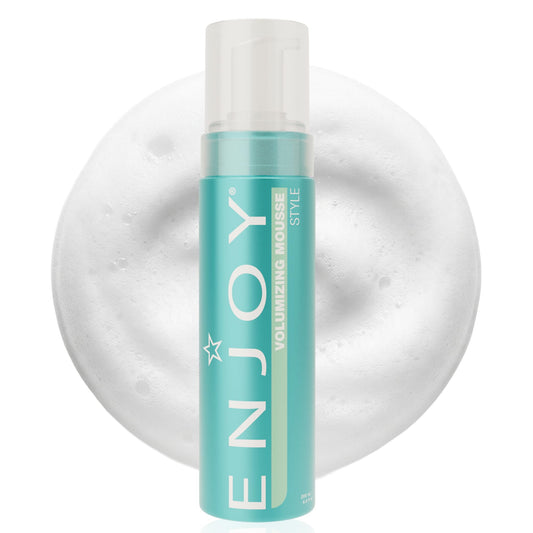 Enjoy Volumizing Mousse, Medium-to-Firm Hold for Root Lift and Curl Definition, Lightweight Styling Foam for Volume, Texture, and Smoothness, 6.8 Oz