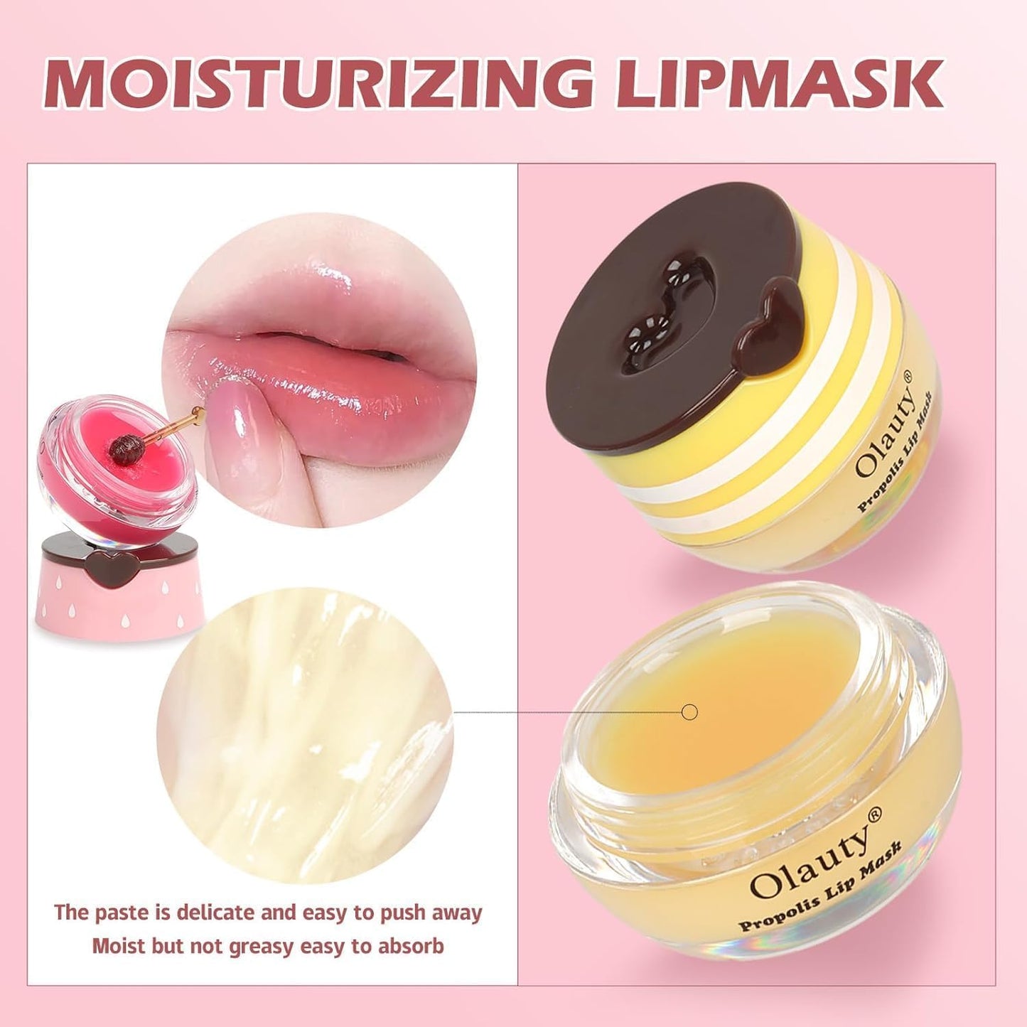 8 PCS Bee Lip Balm Honey Pot, Honey Lip Balm Bulk, Moisturising Sleep Lip Mask Overnight with Sticks, Reduce Lip Lines, Bulk Gifts, Mothers Day Gift, Teacher Gift, Party Favors for Women