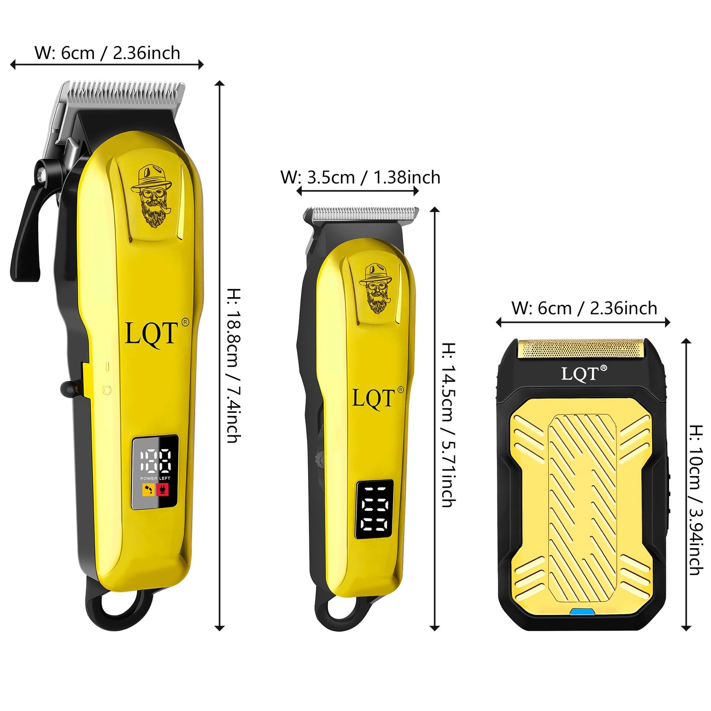 LQT Cordless Hair Clippers for Men Electric Beard and Mustache Trimmer & Foil Shaver Professional Rechargeable Hair Trimmer Gifts for Birthday Christmas to Son Husband Father Men Gifts
