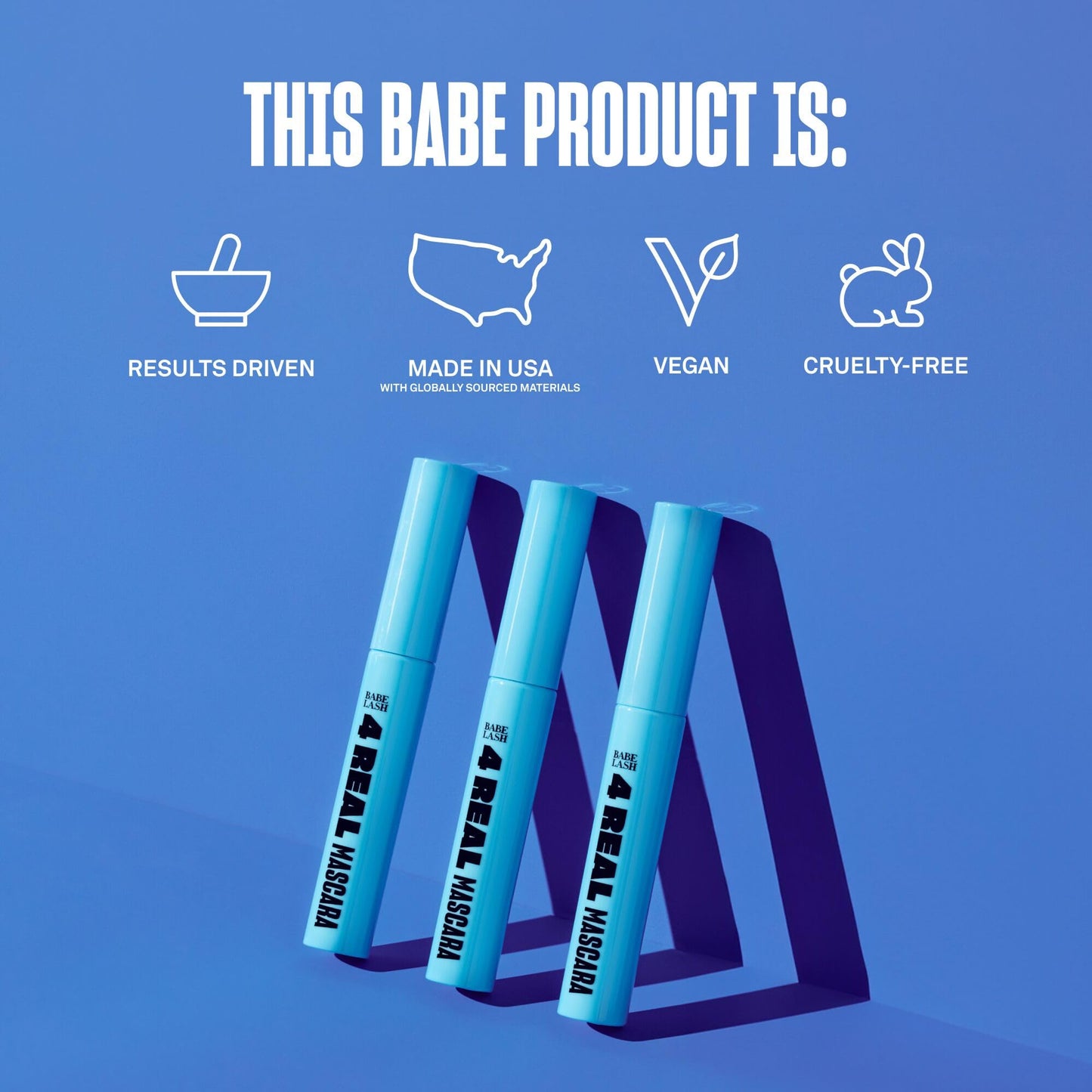 Babe Original 4 Real Mascara Black for Volume, Length, and Lift in Eyelashes, Defined & Flutterly Look, Vegan & Cruelty-Free