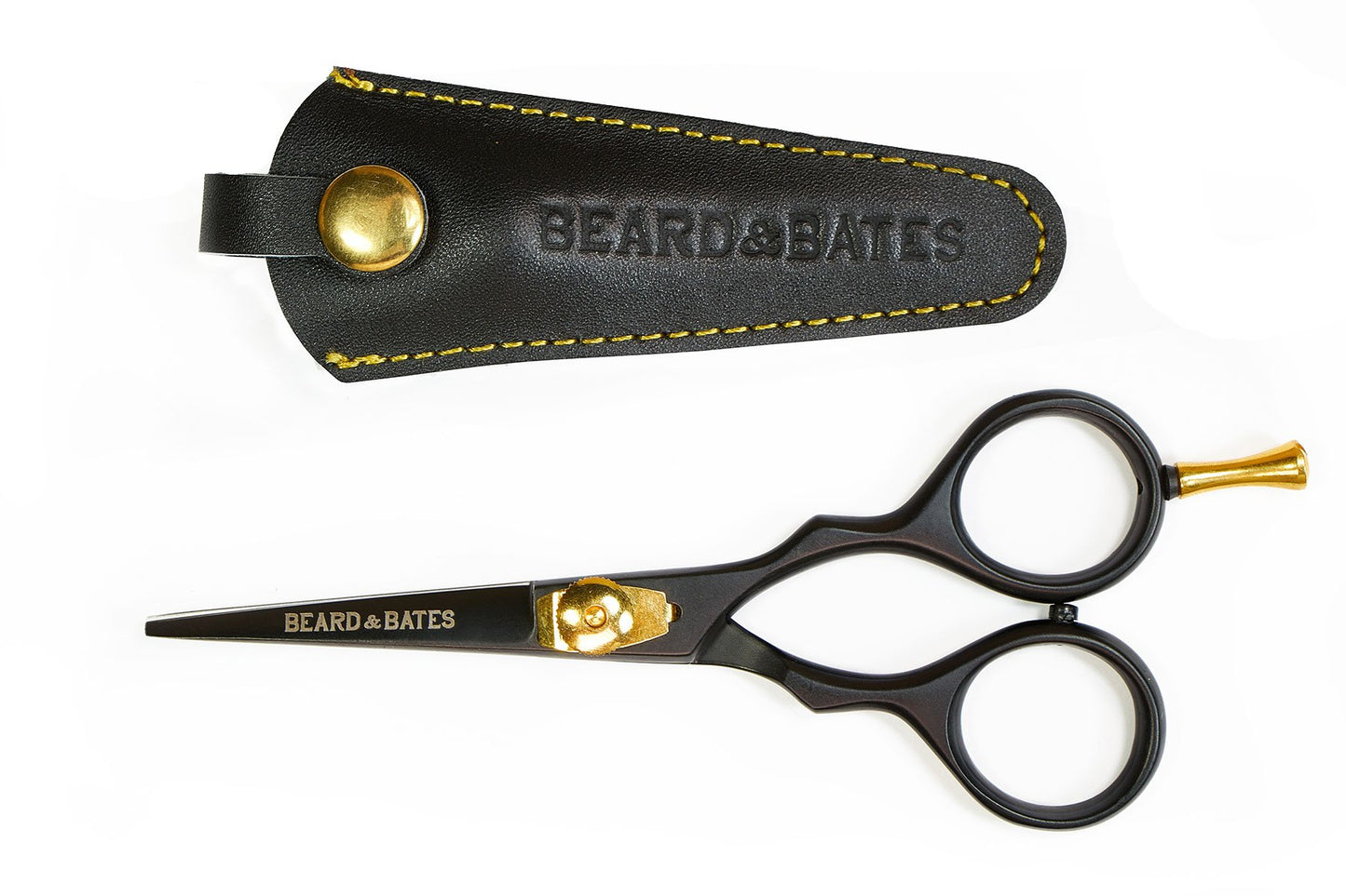 BEARD & BATES 1878 Black Label Shears | Premium Grooming Scissors with Holster for Beards and Mustaches