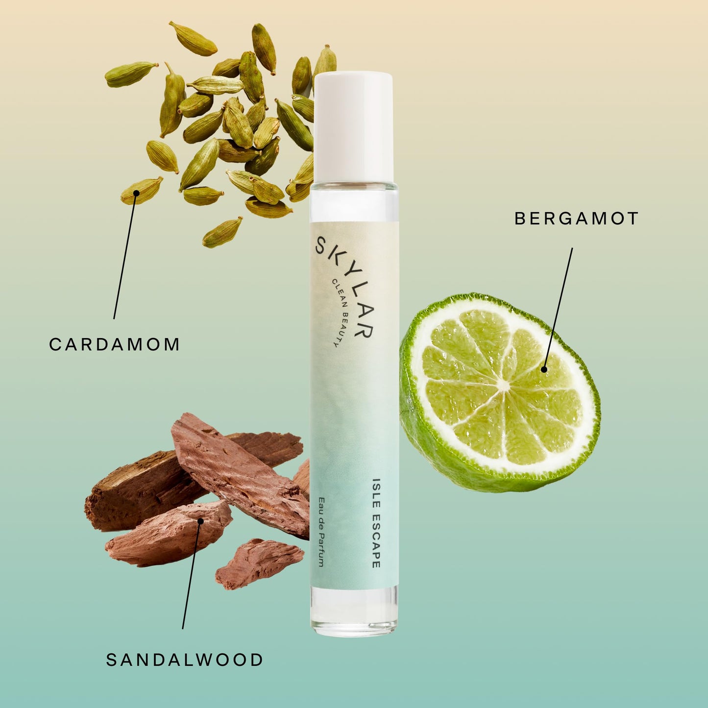 Skylar Isle Escape Travel Spray for Women - Mini Fresh Beach Perfume, Bergamot, Cardamom & Sandalwood Notes - Hypoallergenic, Vegan, Clean Fragrance for Sensitive Skin - 10mL / 0.33 Fl oz