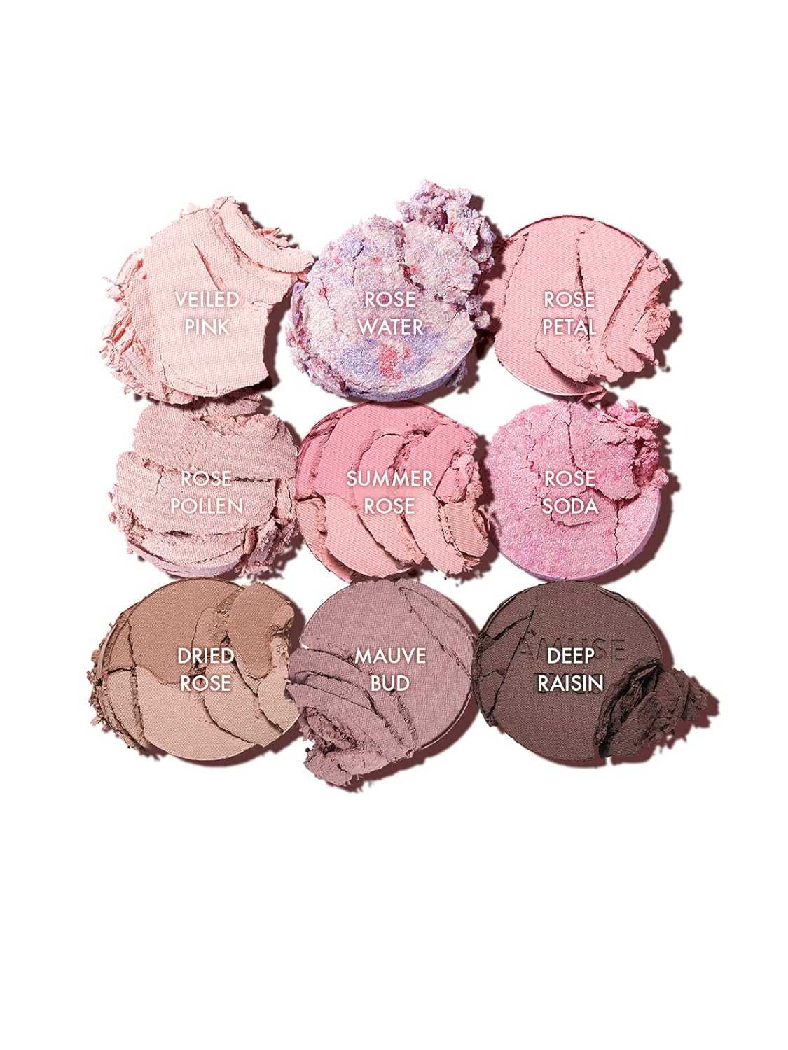 Amuse SEOUL Eye Color Palette - 9-Cool Rose Tones, Blendable Matte & Shimmer Eyeshadow, Vegan Korean Makeup | 02 Cool Rose