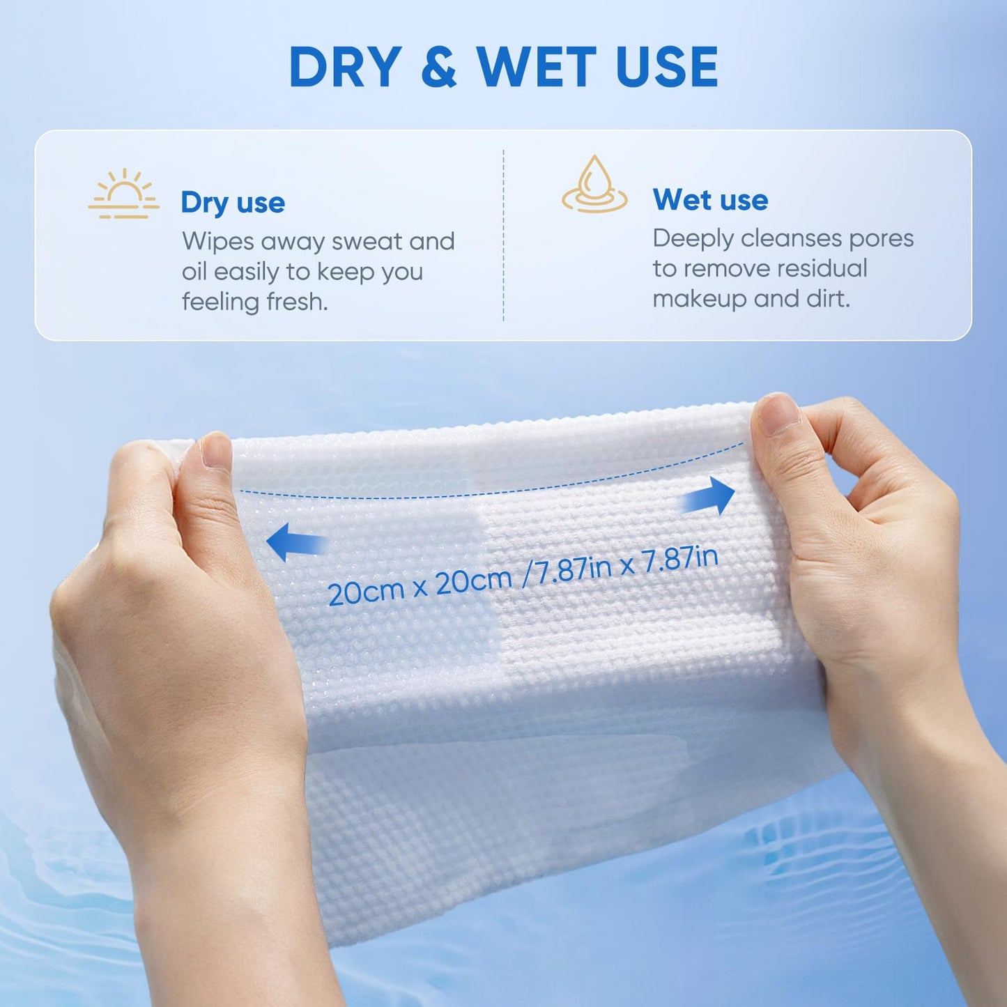 vammots Disposable Face Towels,Biodegradable Ultra Soft Washcloths for Sensitive Skin,Suitable for Facial Cleansing,Skin care and Makeup Removal,Lint-free,Trave,Daily Cleansing,300 Count
