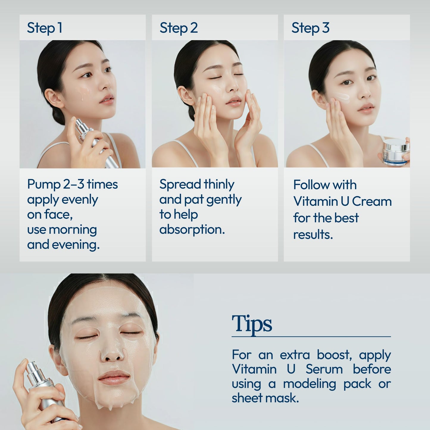 CU: Vitamin U Moisturizing Serum, Korean Skincare Hydrating Serum for Face made with Niacinamide, promotes Firmness and Glossy Skin, 60 ml (2.02 fl oz)