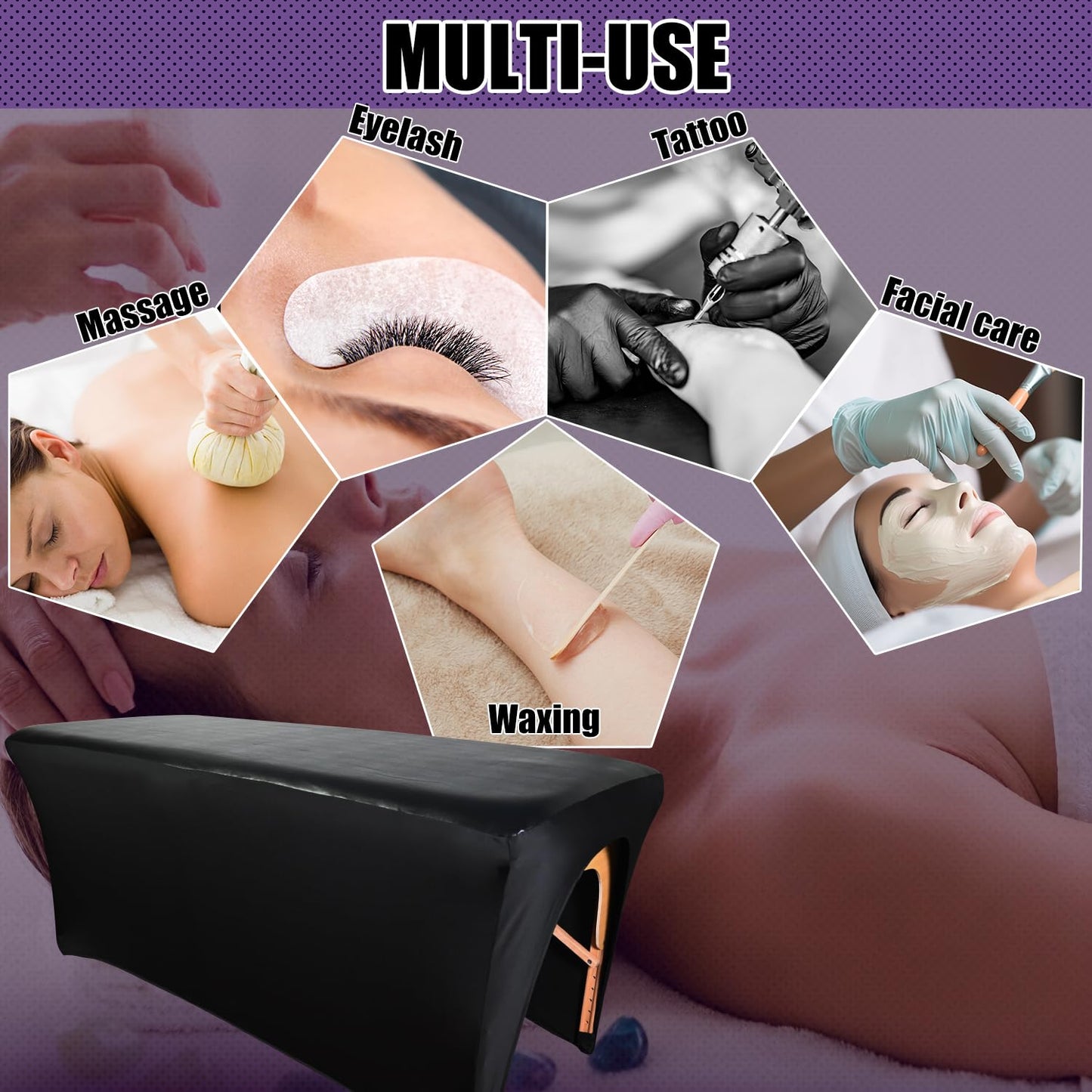 32" Wide PU Leather Lash Bed Cover, Waterproof Massage Table Protector
