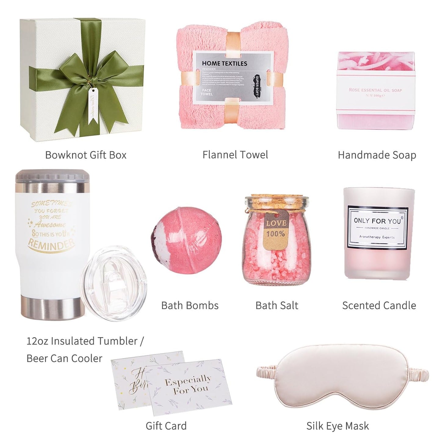 Spa Gift Basket for Women - Relaxation Gift Set with Wine Glasses | Perfect for Birthdays, Christmas, or Get Well Soon