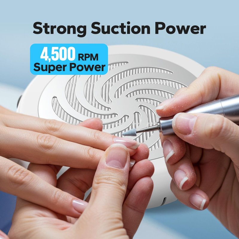 TurboTidy Nail Dust Collector, Nail Stuff with Adjustable Suction, Reusable Filter Nail Vacuum Machine for Acrylic Nails, Gel Nails, Nail Supplies, and Home Salon