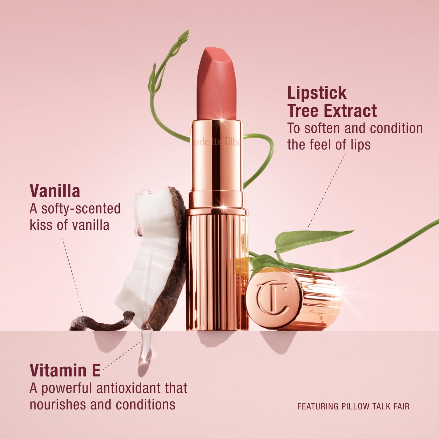Charlotte Tilbury Matte Revolution Lipstick - Long Lasting, Matte Lipstick with Buildable Color & Lip-Loving Ingredients - Creamy, Easy to Blend Formula - Pillow Talk Medium