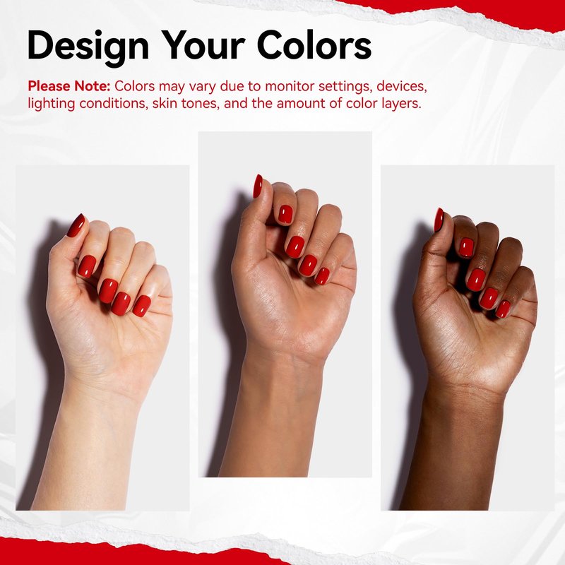 Nailshion Red Nail Polish French Nail Art Regular Nail Polish 9-Toxic Free Vegan Enrich with Castor Oil Fast Air Dry 375 Classic Toe Fingernail Polish Manicure Salon DIY Design at Home