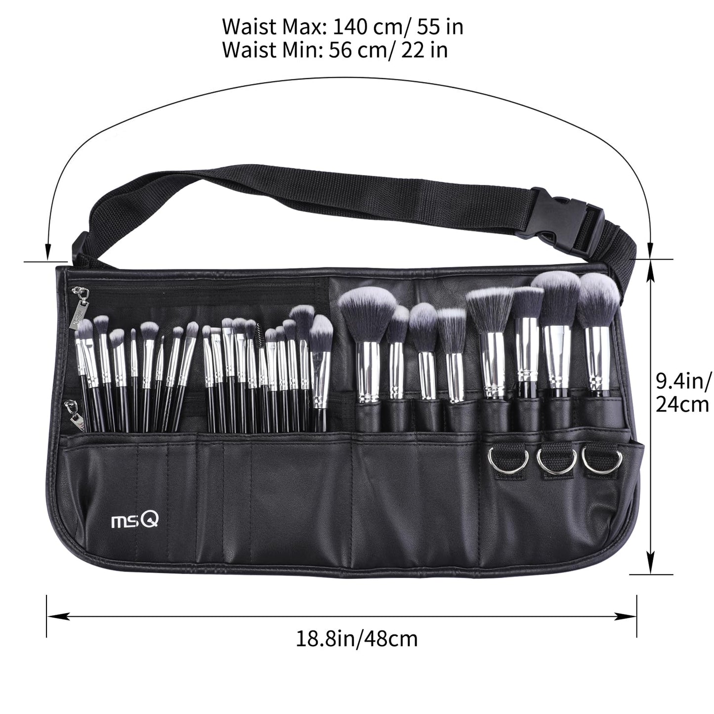 Make up Brushes set 29pcs MSQ Professional Cosmetics Brushes with Adjustable Belt Makeup Bag Foundation Powder Brush Eye Shadows Brushes Concealer Blending Brushes for Women/Girls/Artists/Holiday gift
