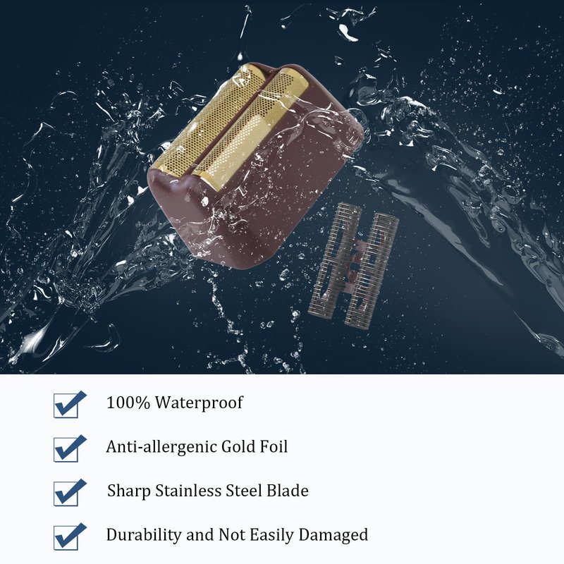 Finale Replacement Foil and Cutter Bar Assembly Compatible with wahl 5 Star Shaver 8061-100 8164,Gold Super Close Shaver Replacement Foil Compatible with wahl Foil Shaver Replacement Head, Red 2-Pack